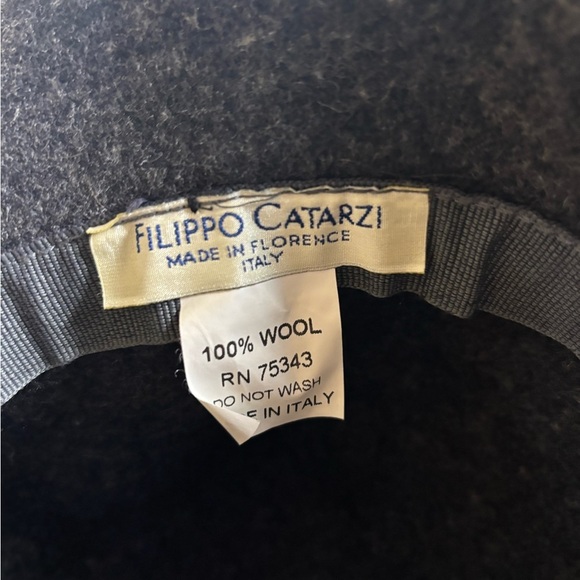 Filippo Catarzi Bucket Hat Winter 100% Wool Gray Black